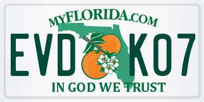 FL license plate EVDK07