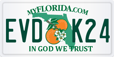 FL license plate EVDK24