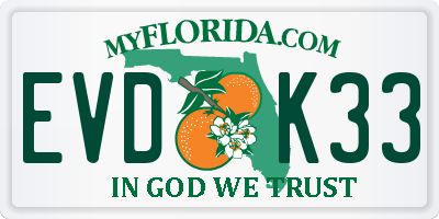 FL license plate EVDK33
