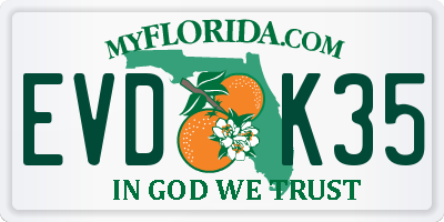 FL license plate EVDK35