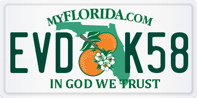 FL license plate EVDK58