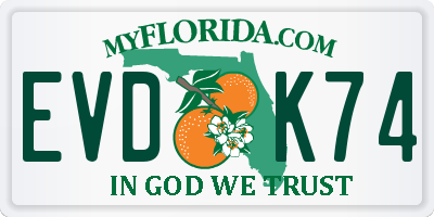 FL license plate EVDK74