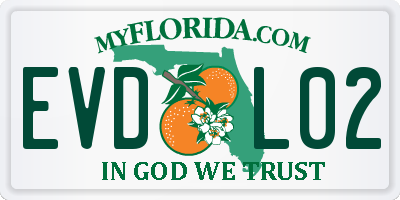 FL license plate EVDL02