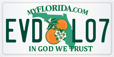 FL license plate EVDL07