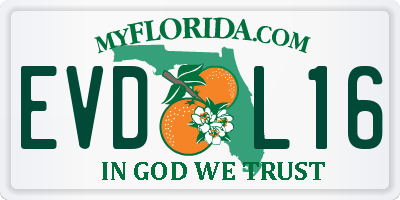 FL license plate EVDL16