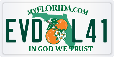 FL license plate EVDL41