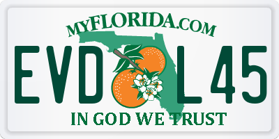 FL license plate EVDL45