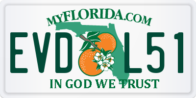 FL license plate EVDL51