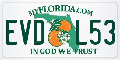 FL license plate EVDL53