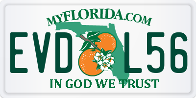 FL license plate EVDL56