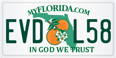 FL license plate EVDL58