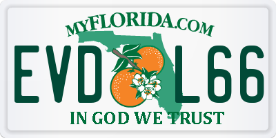 FL license plate EVDL66