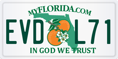 FL license plate EVDL71
