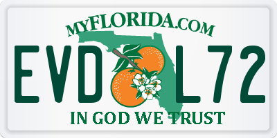 FL license plate EVDL72