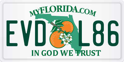FL license plate EVDL86