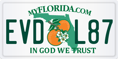 FL license plate EVDL87