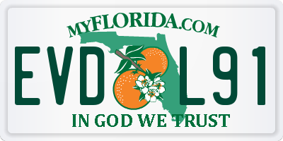FL license plate EVDL91