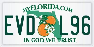 FL license plate EVDL96