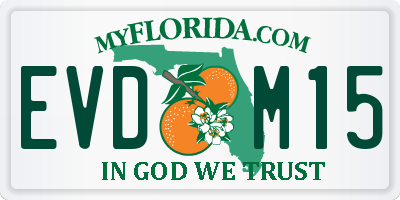 FL license plate EVDM15