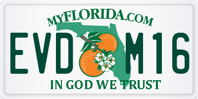 FL license plate EVDM16