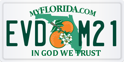 FL license plate EVDM21