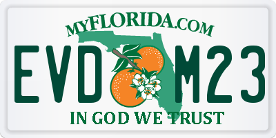 FL license plate EVDM23