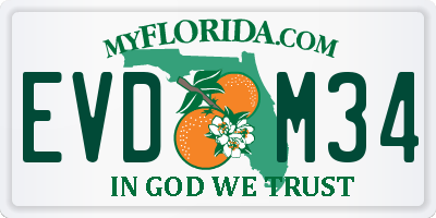 FL license plate EVDM34