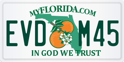 FL license plate EVDM45