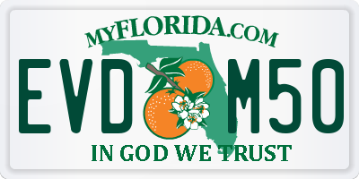FL license plate EVDM50