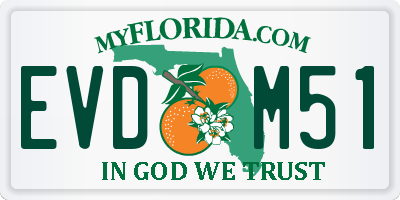 FL license plate EVDM51