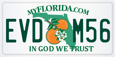 FL license plate EVDM56