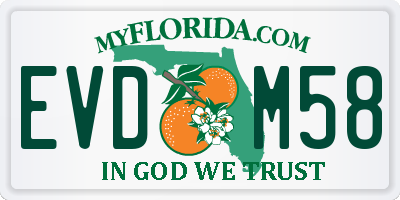 FL license plate EVDM58