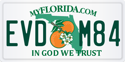 FL license plate EVDM84