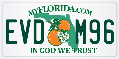 FL license plate EVDM96