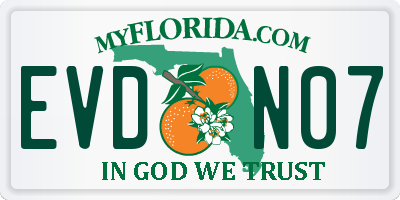 FL license plate EVDN07