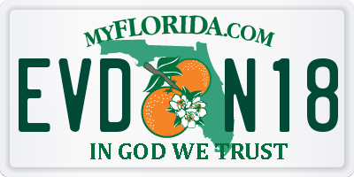 FL license plate EVDN18