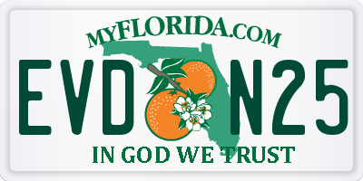 FL license plate EVDN25