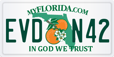 FL license plate EVDN42