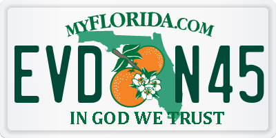 FL license plate EVDN45