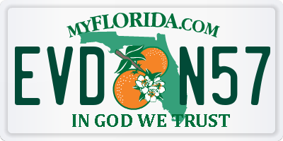 FL license plate EVDN57