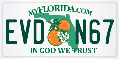 FL license plate EVDN67