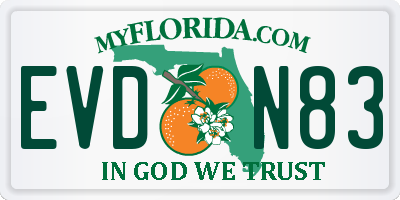 FL license plate EVDN83