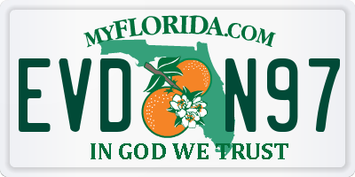 FL license plate EVDN97