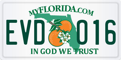 FL license plate EVDO16