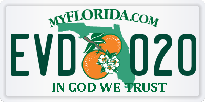 FL license plate EVDO20