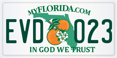 FL license plate EVDO23