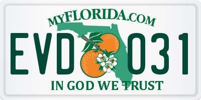 FL license plate EVDO31