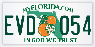 FL license plate EVDO54