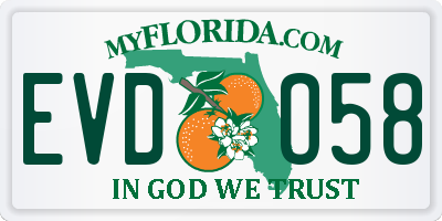 FL license plate EVDO58