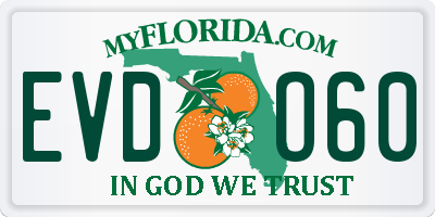FL license plate EVDO60